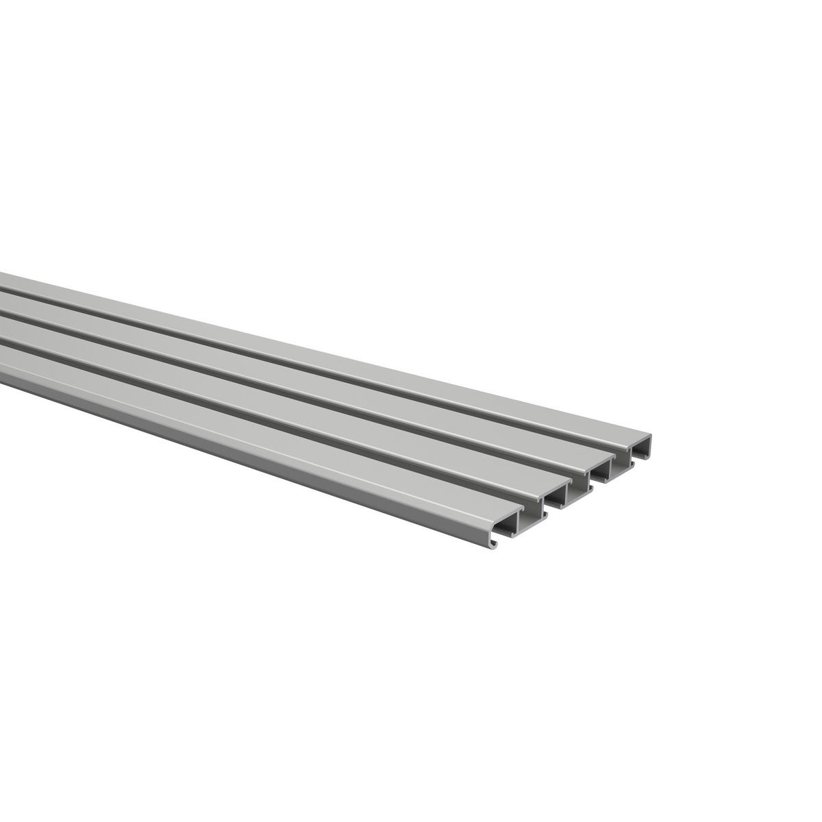 GARDINENSCHIENE Slimline 100 cm, 3-/4-läufig Silbergrau - Silberfarben/Alufarben, Metall (8.6/1.1/100cm) - INTERDECO