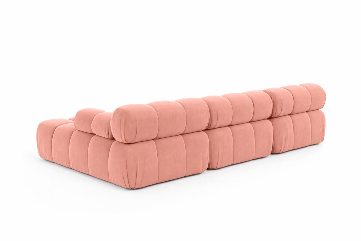 ECKSOFA U-Form, Stoff Velours Salvador, Rosa, Selia U - Pink, Holz (285/70/160cm) - Kaiser Möbel
