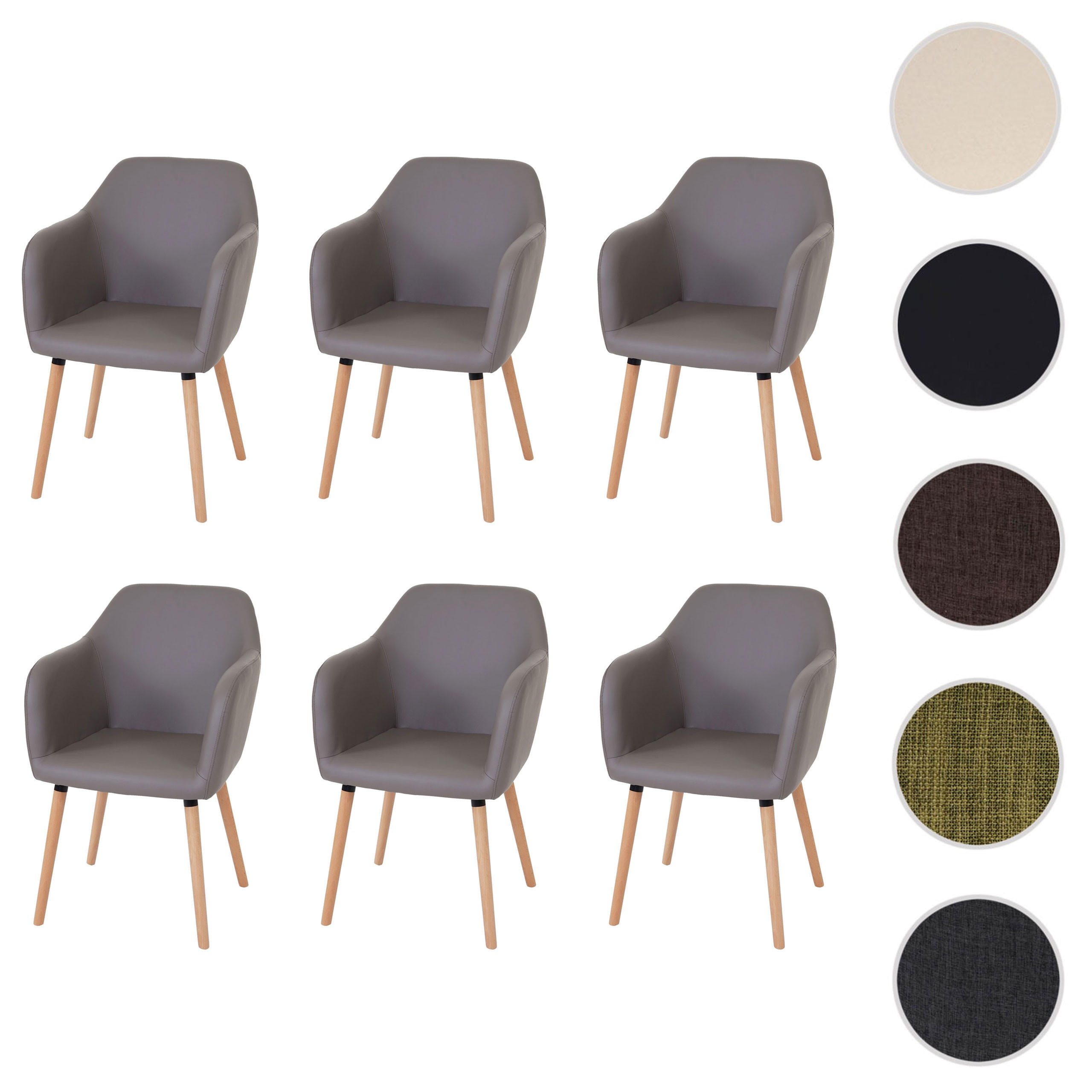 ESSZIMMERSTUHL taupe 6er-Set - Taupe, Textil (58/88/64cm) - MCW