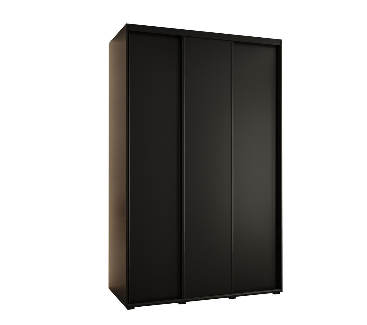 SCHWEBETÜRENSCHRANK 235,2/150/60 3-türig - Schwarz, Holz/Metall (150/235/60cm) - Abiks Möbel
