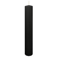 RILLEN KERZEN Grau 300 x Ø 45 mm, 4 Stück - Schwarz, Paraffin (8/15/15cm) - Wiedemann Kerzen