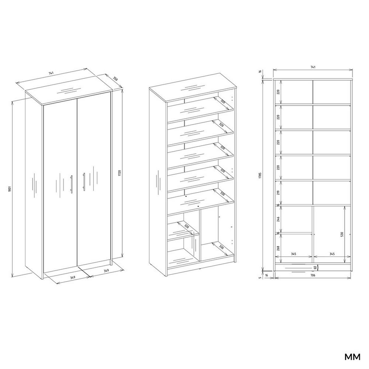 GARDEROBENSCHRANK OLIV - bílá/dub artisan, kompozitní dřevo (74/180/35cm) - RAUMHIRSCH FURNITURE