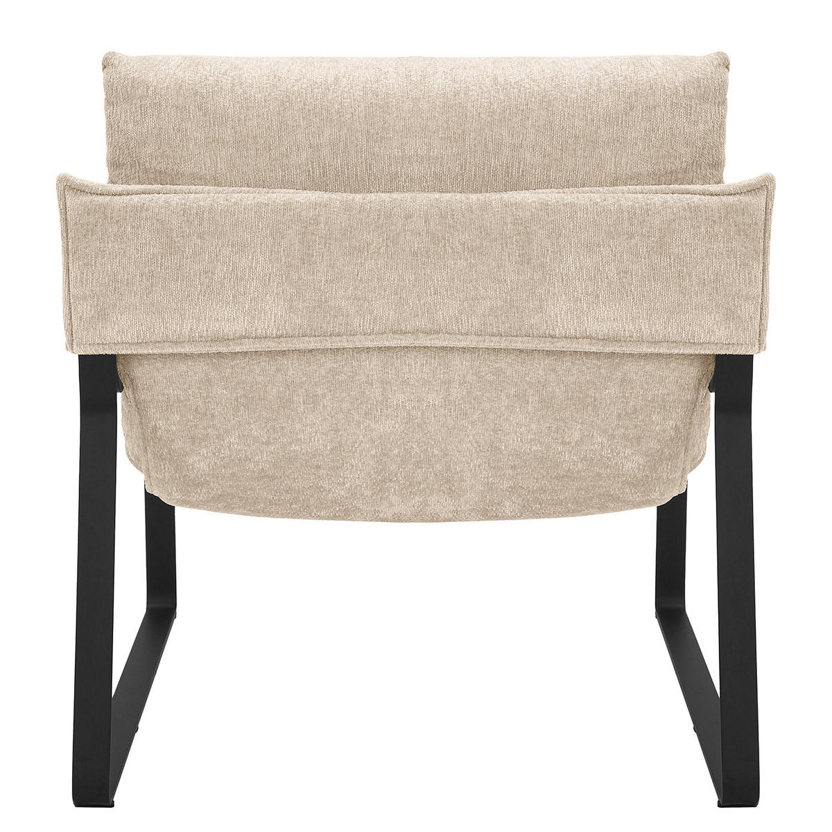 LOUNGESESSEL - Beige/Schwarz, Textil/Metall (76/76/81cm) - home24