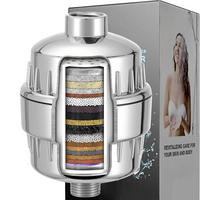 DUSCHFILTER mit 20-stufiger Filtration 15 cm - Silberfarben, Metall (12/15/12cm)