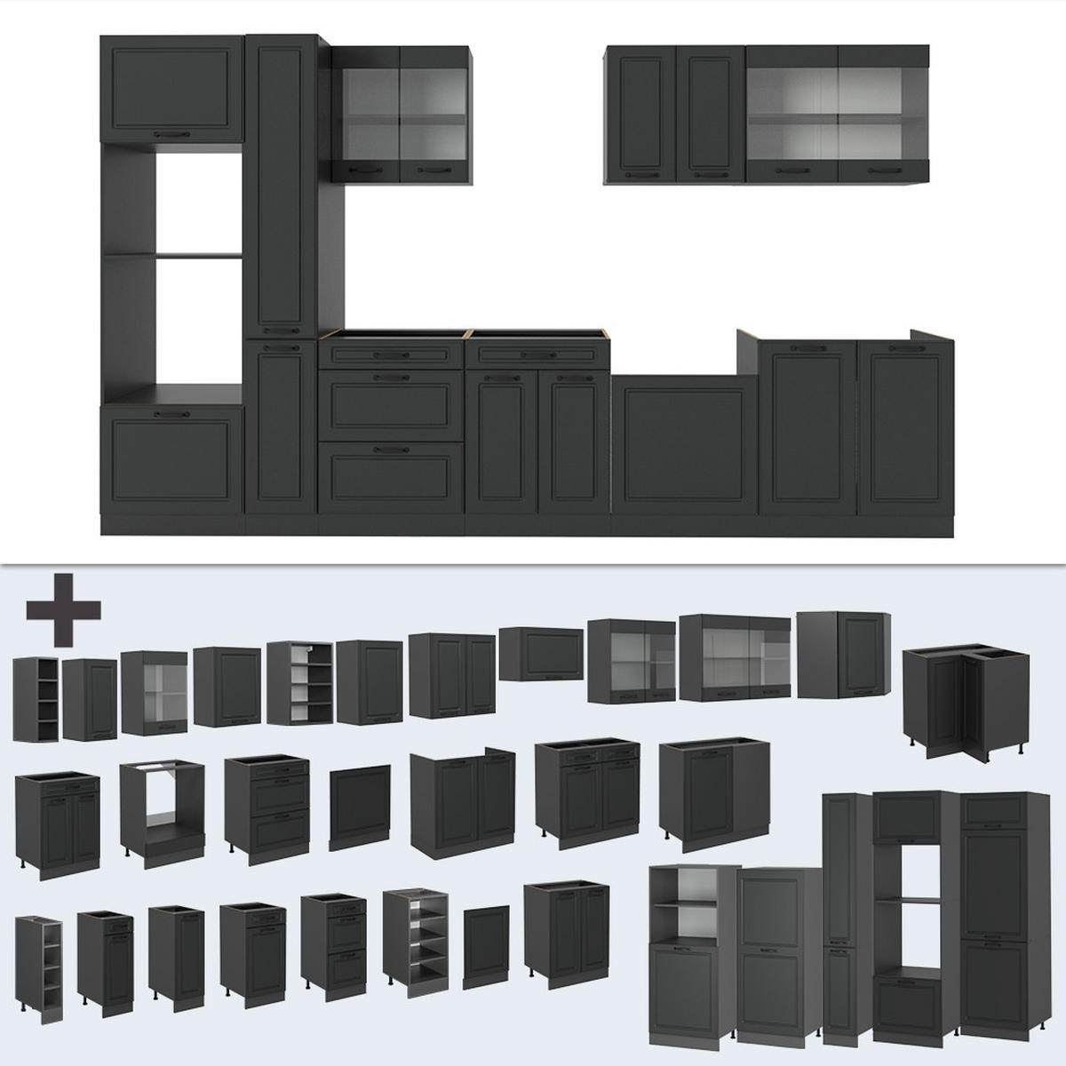 Anthrazit, Holzwerkstoff (350/81.6/46cm) - Vicco