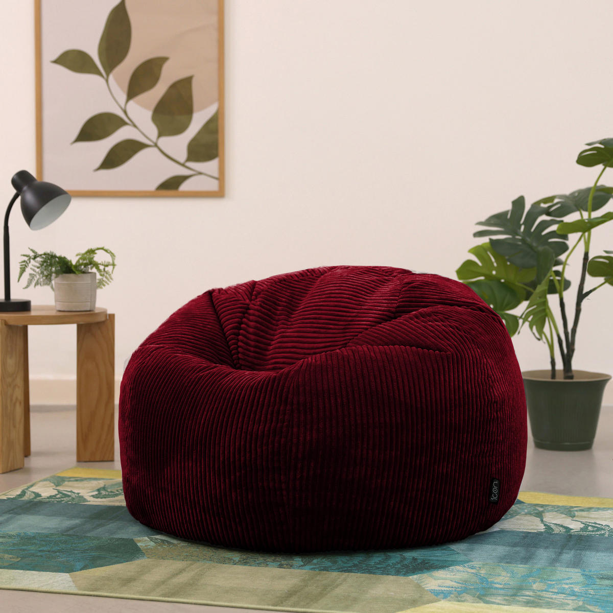 SITZSACK Klassisch Kingston, Cord - Bordeaux, Textil (85/50/85cm) - icon