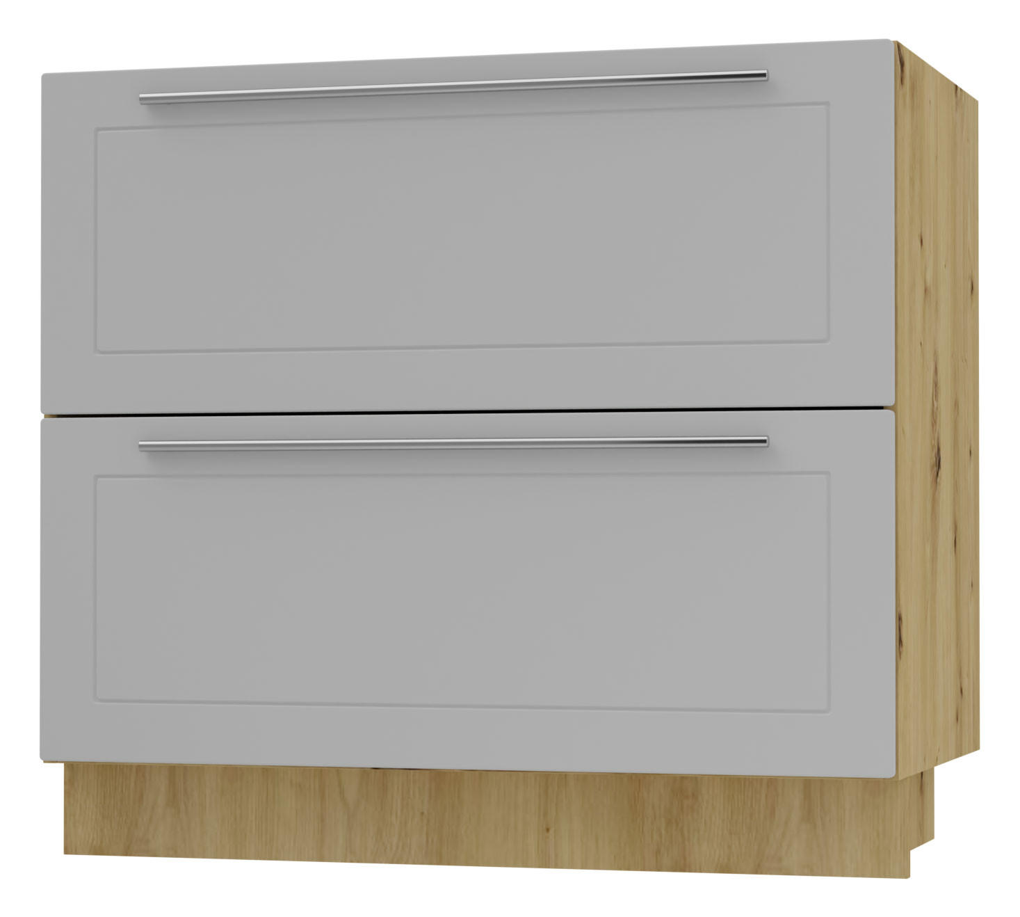 SCHUBLADENUNTERSCHRANK Bari D2/90 Eiche Artisan / RAL 7040 fenstergrau 90 / 50 / 82cm HETTICH Vollauszug - Eiche Artisan/Grau, Holz/Holzwerkstoff (90/82/50cm) - Feldmann-Wohnen