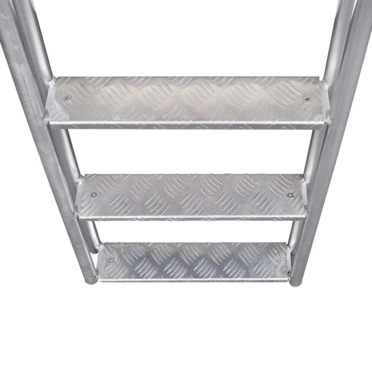 POOLLEITER Steg-/Poolleiter 4-Stufig Aluminium 167 Cm - Silberfarben, Metall (57/167/50cm) - vidaXL