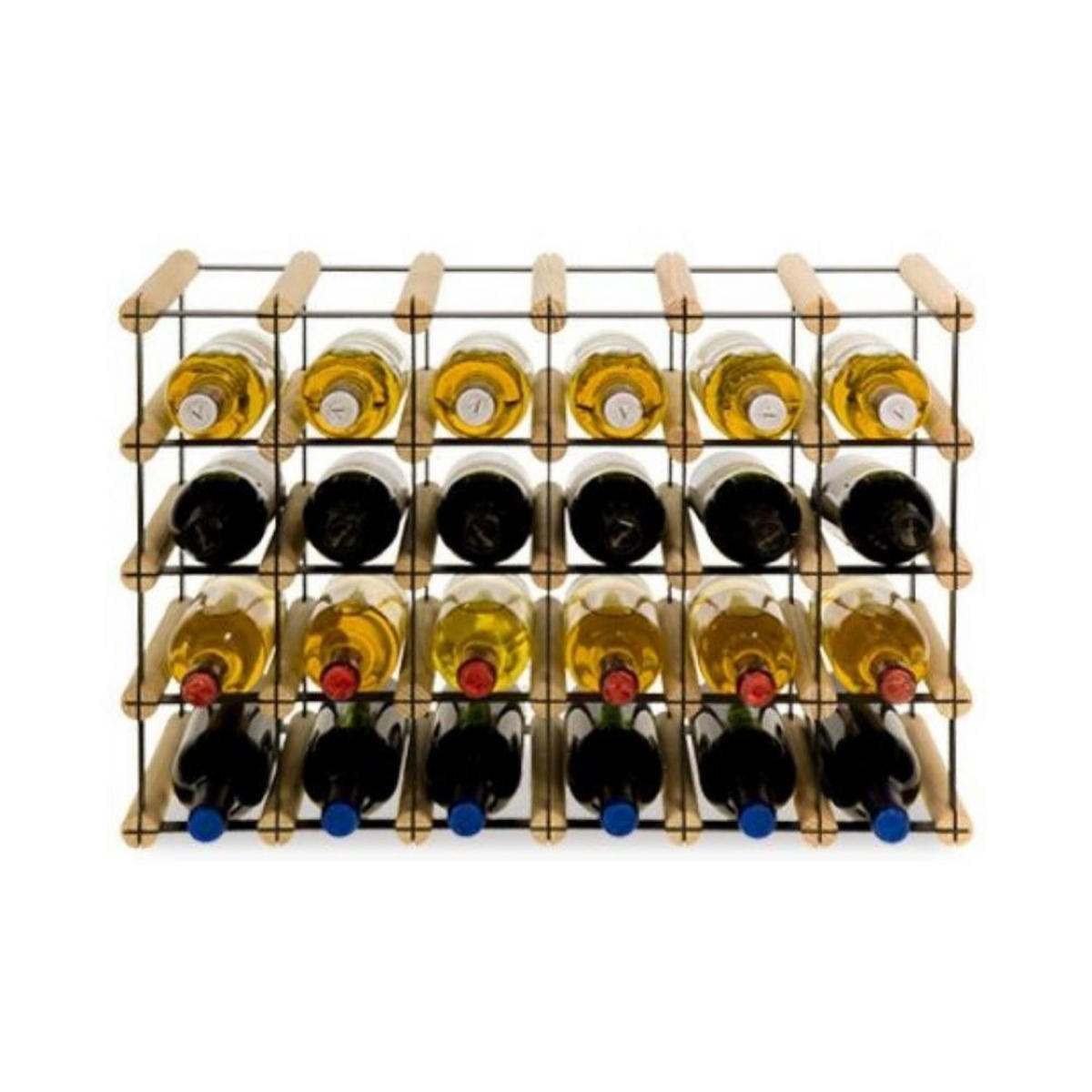 WEINREGAL Vinotega Mod Metal 42,5x62,5x24,5 cm 6x4 Flaschen Massives Kiefernholz Natur - Naturfarben, Holz (62.5/42.5/24.5cm) - PROREGAL