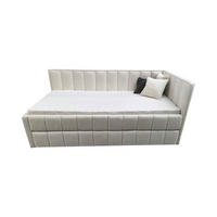 POLSTER-KINDERBETT LUKA 90x200 cm, rechts, mit Ausziehbett – Ecru - Ecru, Textil - KS Home Concept