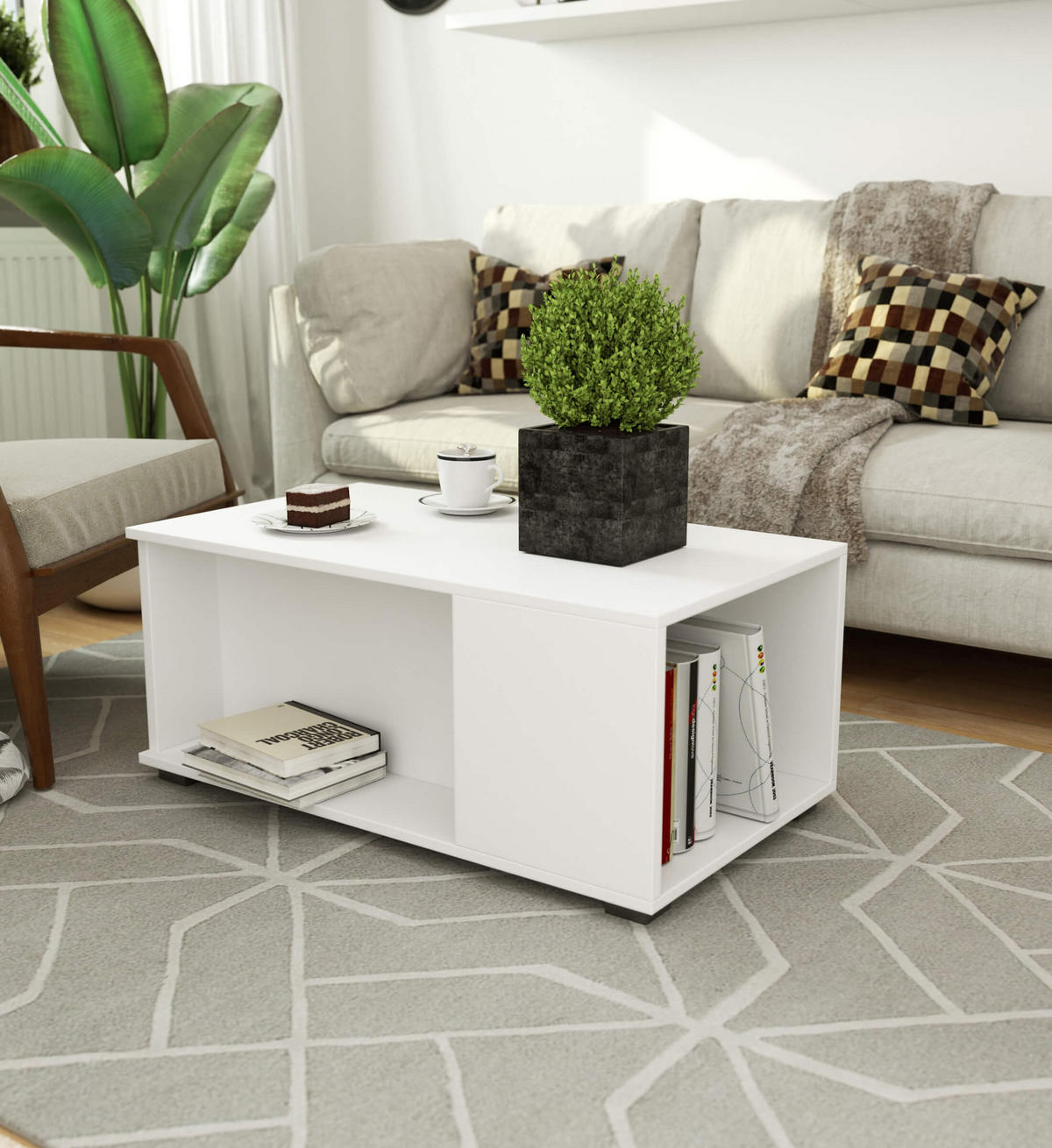 COUCHTISCH Weiß 38/90/51 - Weiß, Holzwerkstoff (51/90/38cm) - RAUMHIRSCH FURNITURE