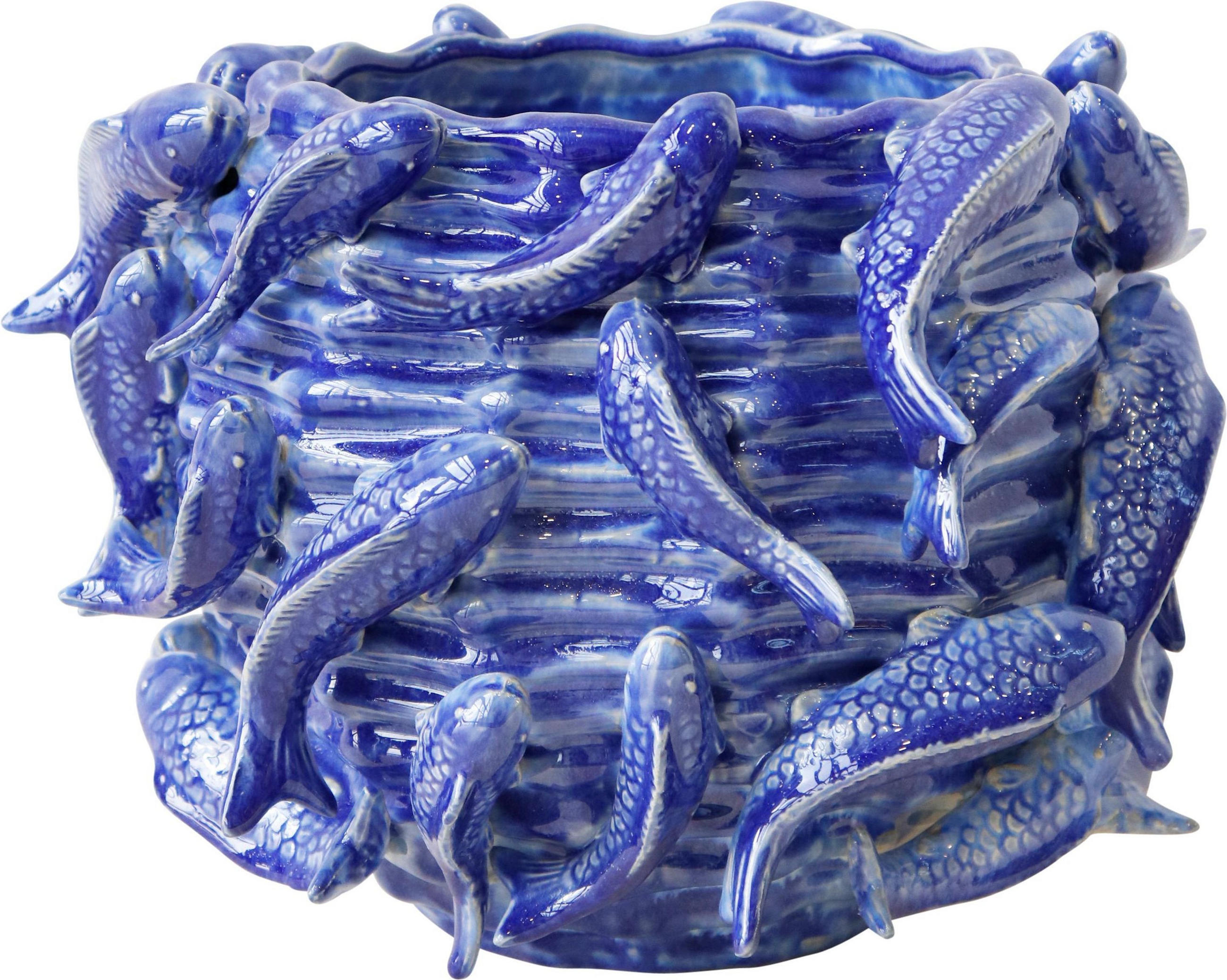 ÜBERTOPF Fishery ø29 cm - Blau, Keramik (29/21/29cm) - FURNARO