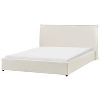 WASSERBETT Samtstoff 160/200 cm Cremeweiß Lavaur - Creme, Textil (160/200cm) - Beliani