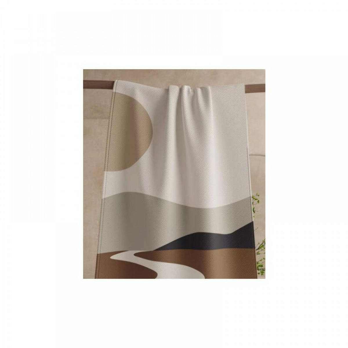 DUSCHVORHANG Polyester schnell trocknend wasserfest maschinenwaschbar mit Haken Badezimmer - Braun, Textil (200/180cm) - MCBOSON