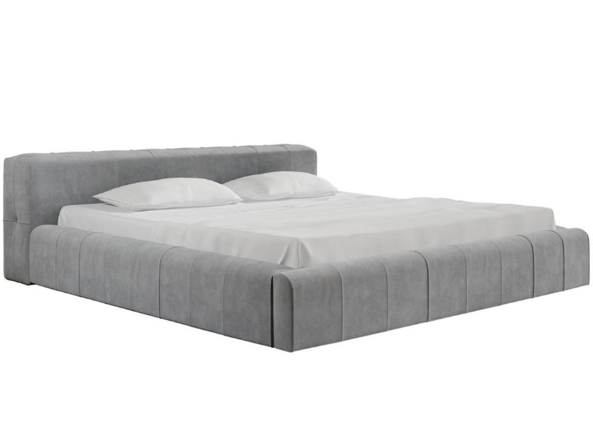 POLSTERBETT Lipari 160x200 Grau - Naturfarben/Grau, Holz/Textil (160/200cm) - Graingold