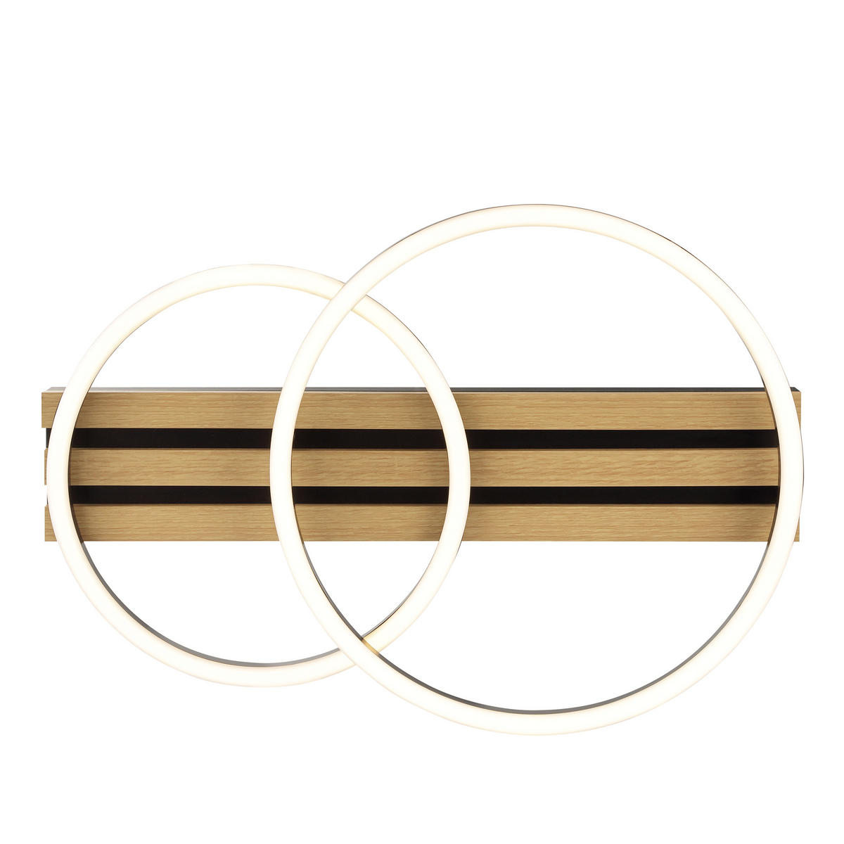LED DECKENLEUCHTE Calma Schwarz/Holz 37/54/8 cm - Multicolor, Holz (37/54/8cm) - Brilliant