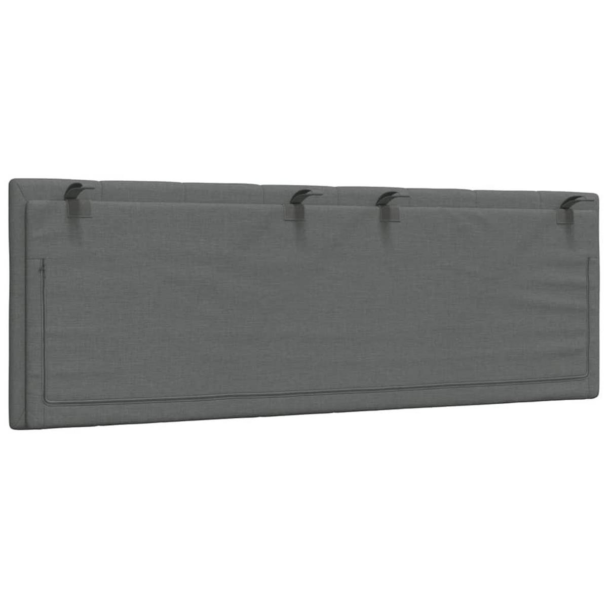 KOPFTEIL-KISSEN Dunkelgrau 140 Cm Stoff - Dunkelgrau, Textil - vidaXL