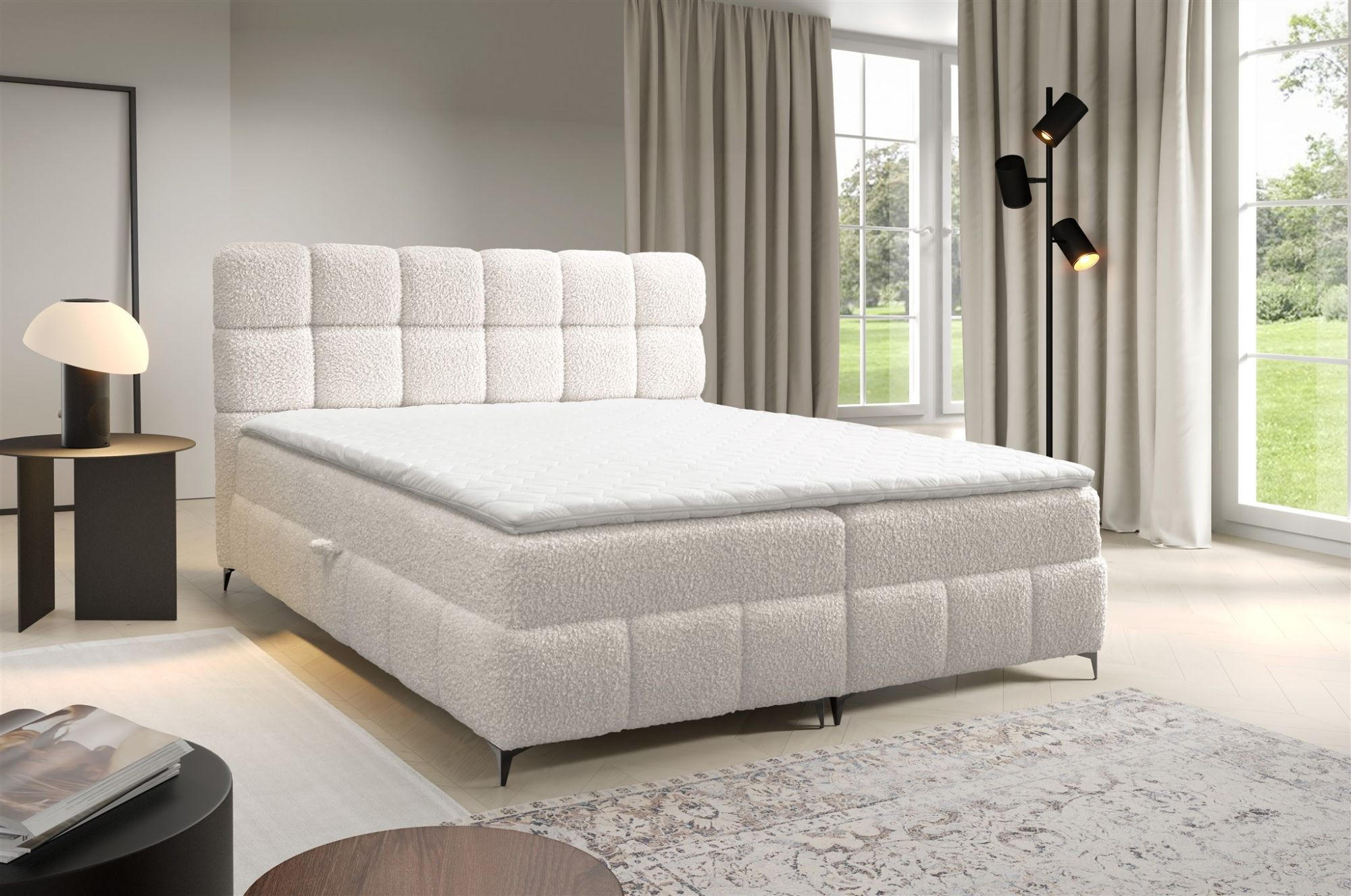 BOXBETT Sophie In Rolf - Creme, Holzwerkstoff/Textil (100/200cm) - Fun Möbel