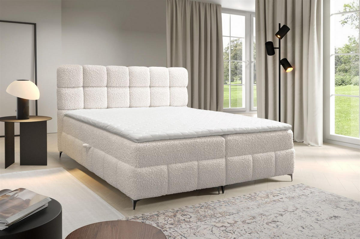 BOXBETT Sophie In Rolf - Creme, Holzwerkstoff/Textil (100/200cm) - Fun Möbel
