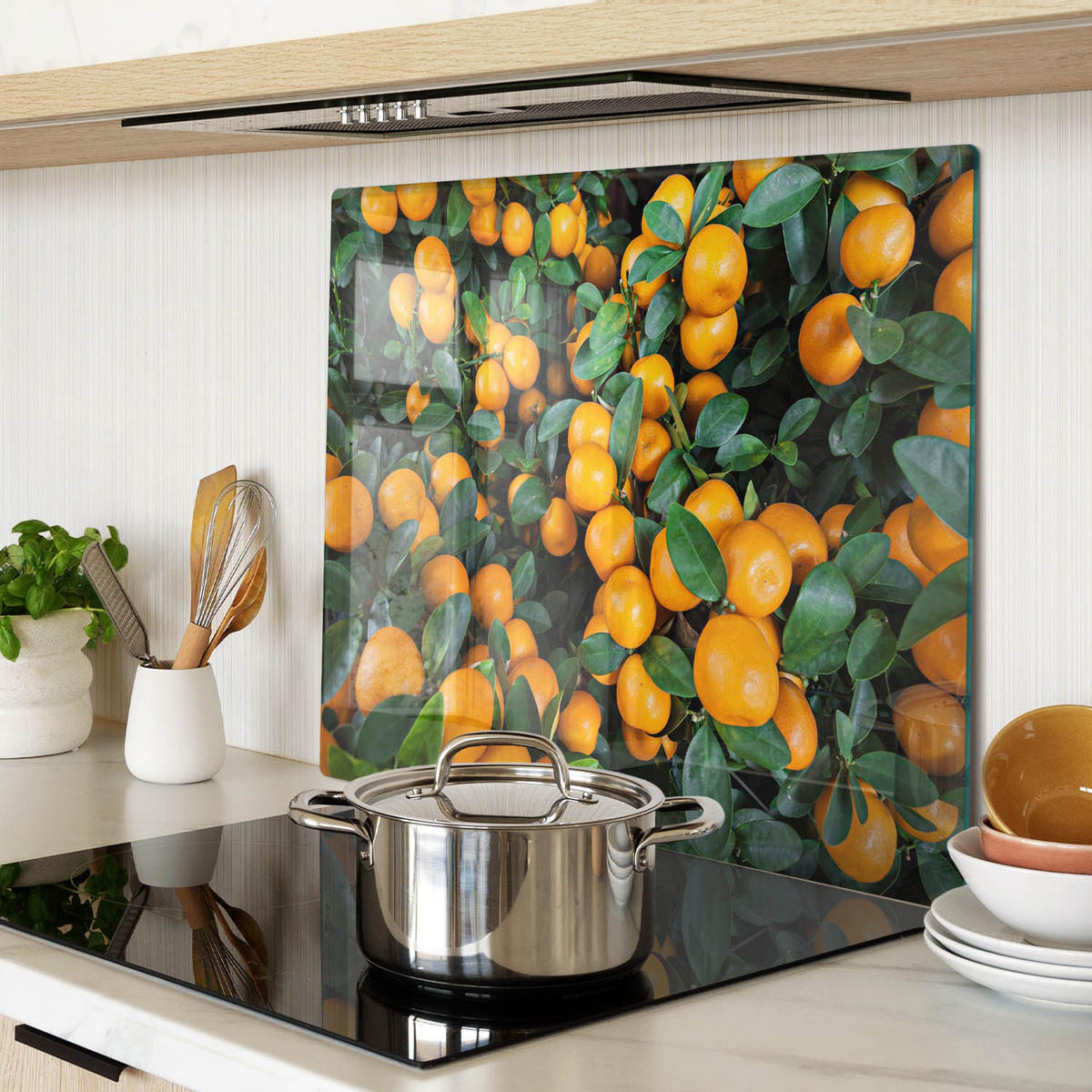 GLASPLATTE 60x52 cm Mandarinen - Orange, Glas (60/0.4/52cm) - TULUP