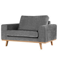 SESSEL - Dunkelgrau/Buchefarben, Buchenholz/Textil (122/81/88cm) - home24