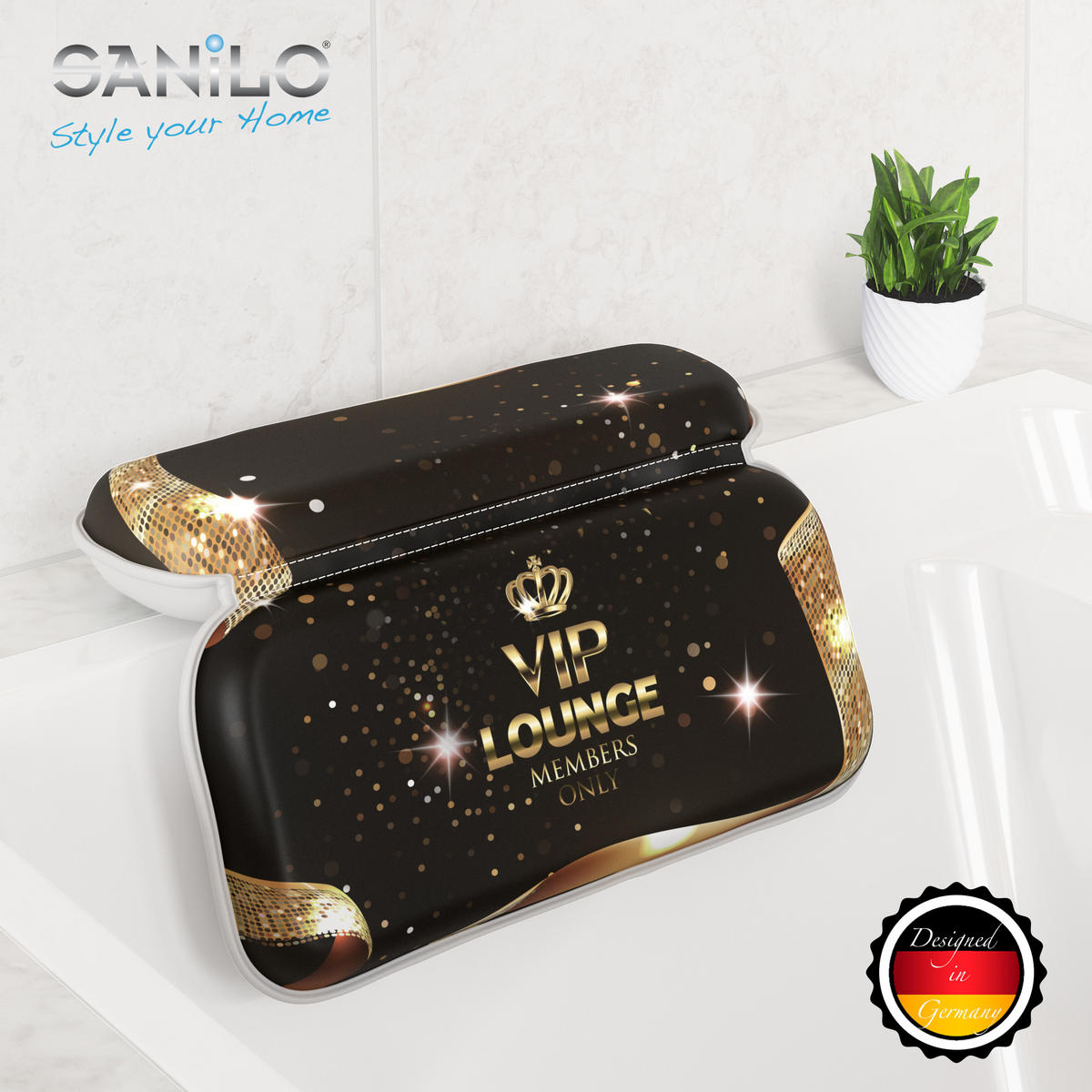 BADEWANNENKISSEN VIP-Lounge - Schwarz, Kunststoff (39/5.5cm) - Sanilo