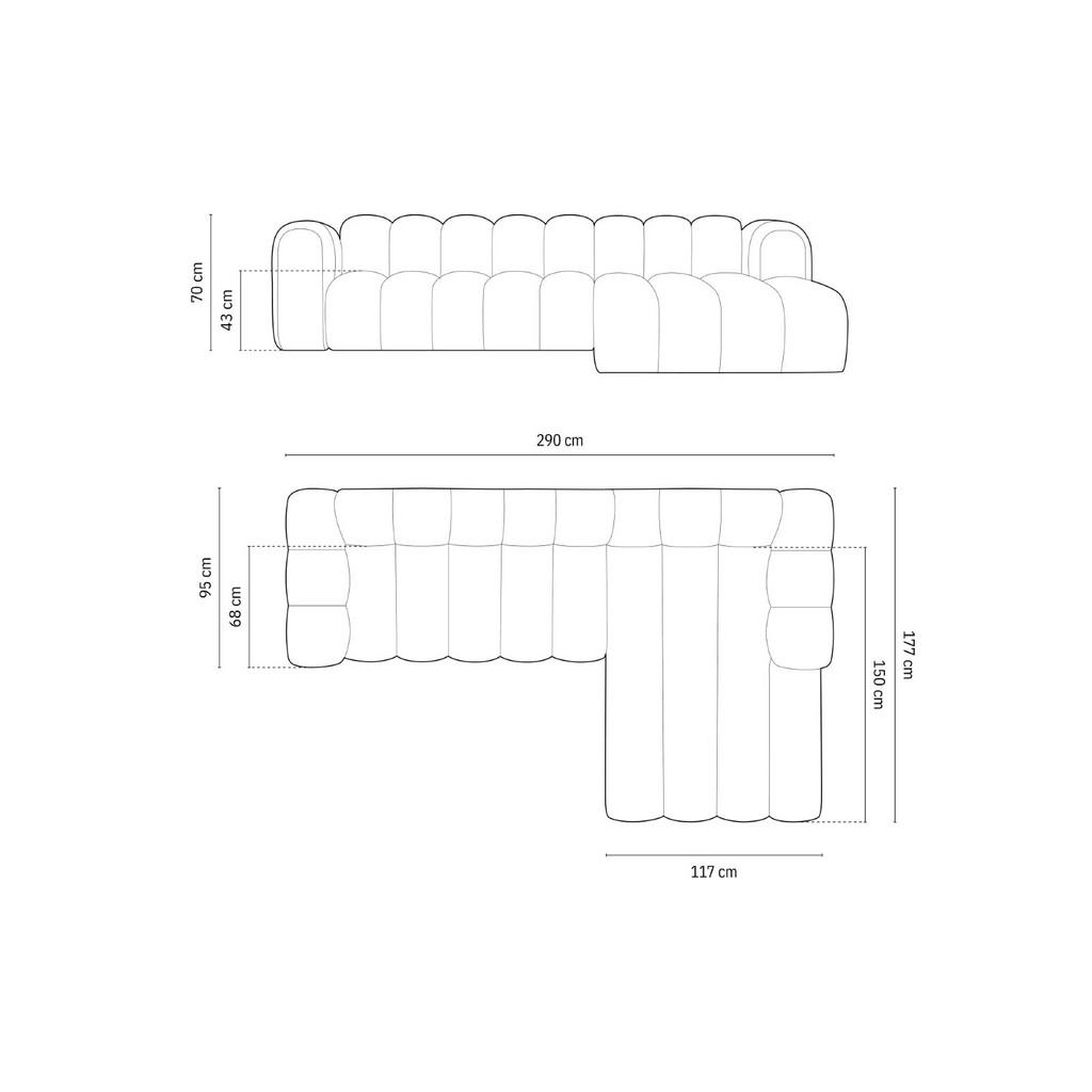 Thumbnail - Micadoni Ecksofa, Schwarz, Textil, 4-Sitzer, L-Form, 290x177 cm, Hergestellt in Europa, Wohnzimmer, Sofas & Couches, Woh...