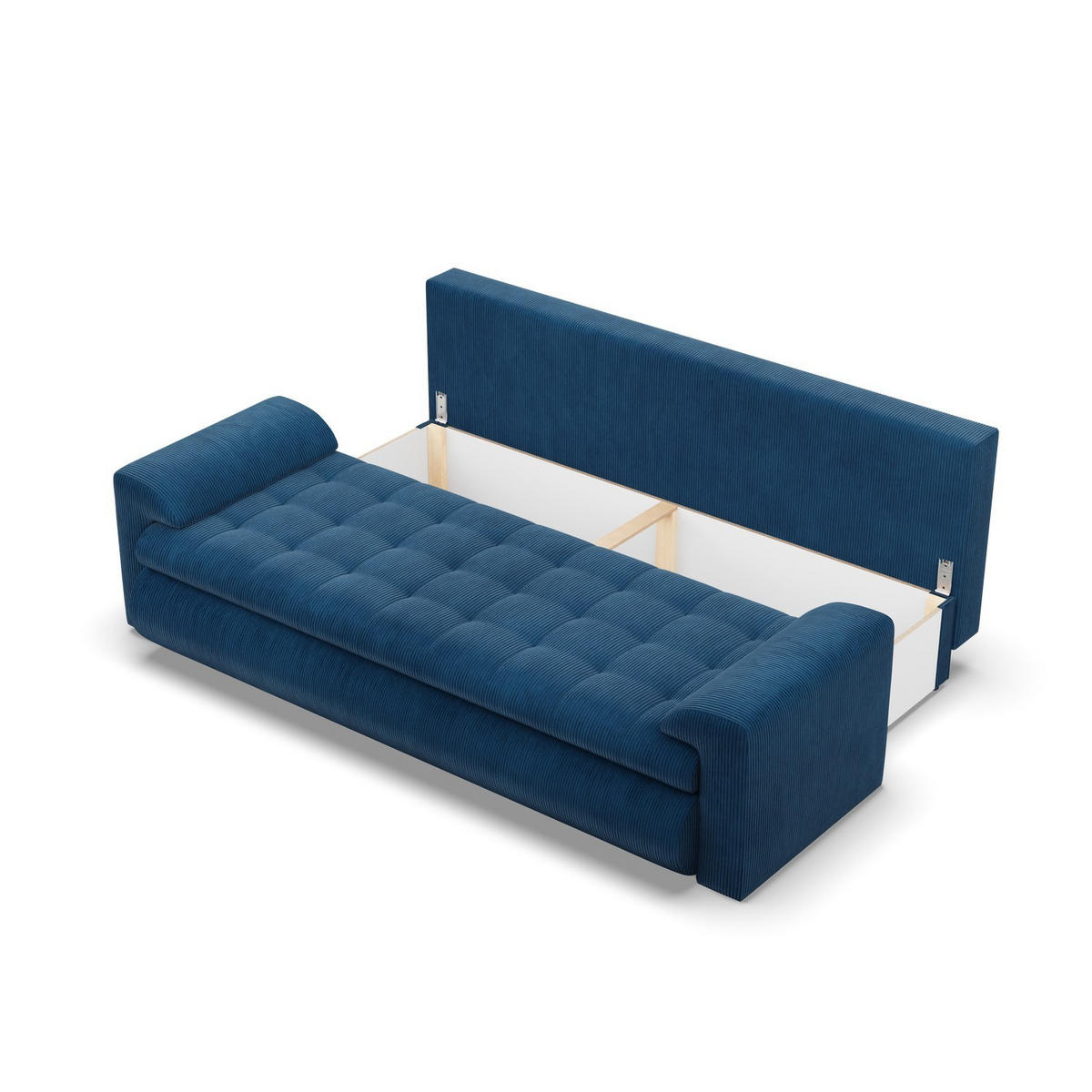 SOFA 3-SITZER MIT SCHLAFFUNKTION FORESTA, Cord - Dunkelblau - Dunkelblau, Textil (222/92/96cm)