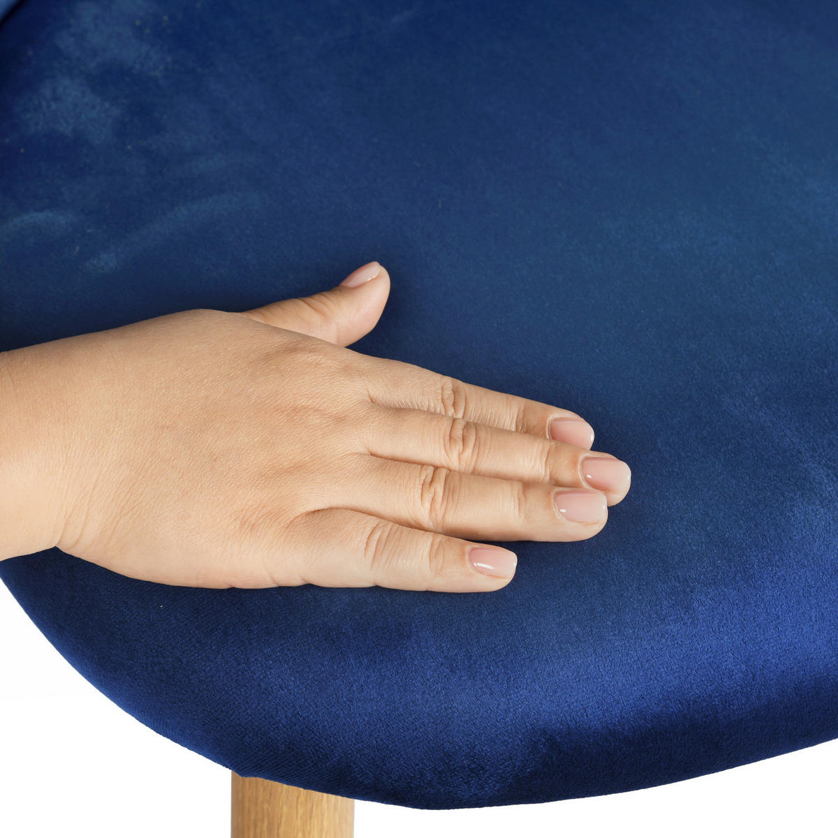 STUHL-SET 2 Stück in Samt DUNKELBLAU - Blau/Eichefarben, Holzwerkstoff/Textil (55/78/47cm) - Urban Meuble