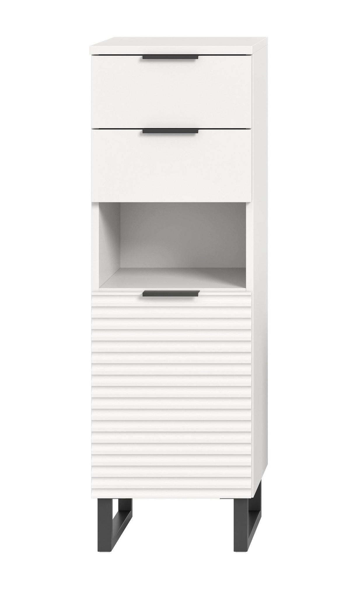 STANDSCHRANK RIFF (B/H/T: ca. 35/110/34 cm) in Weiß/weiß - Weiß, Holzwerkstoff (35/110/34cm)