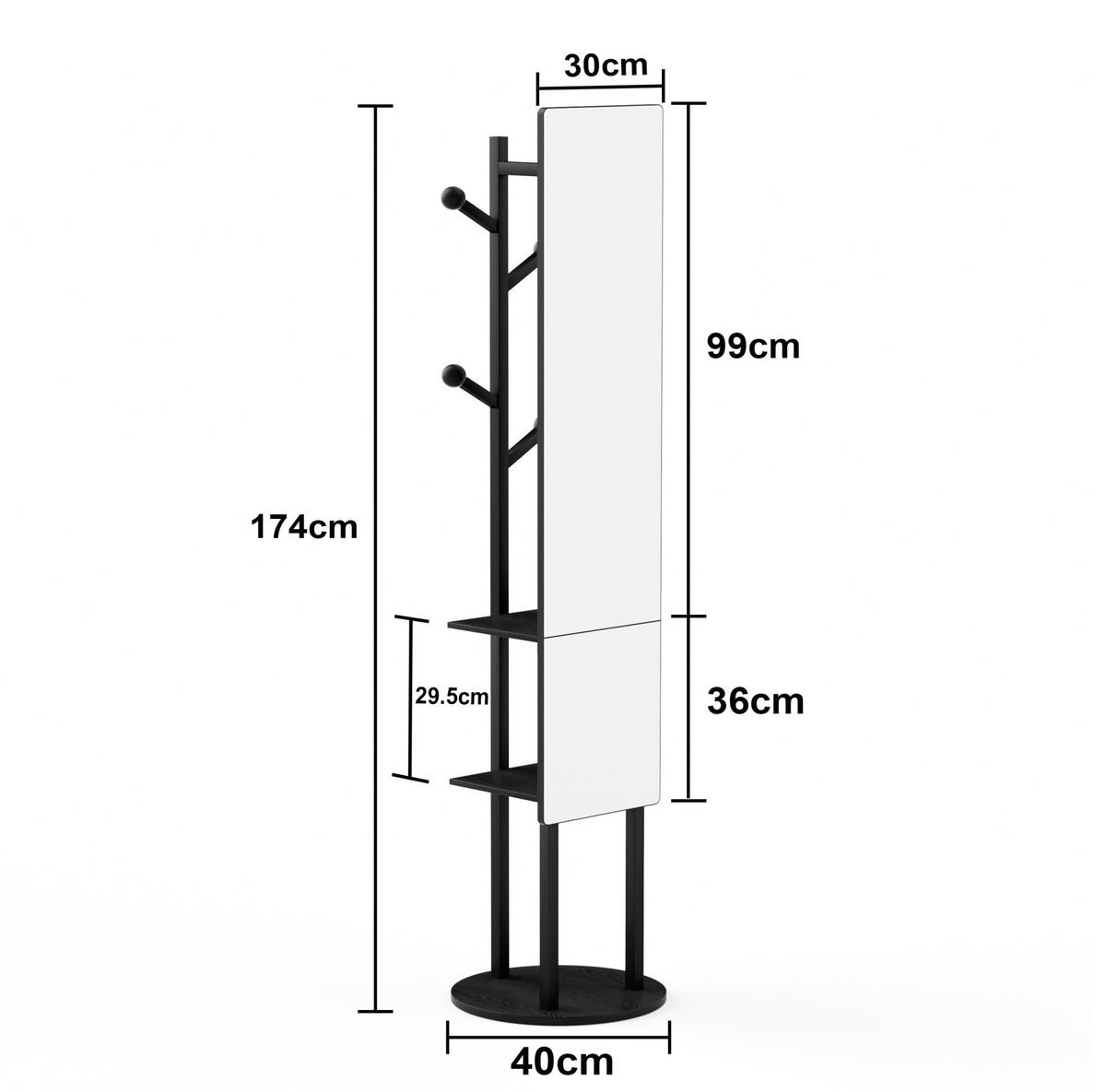 KLEIDERSTÄNDER 135/30 cm Schwarz aus Holzwerkstoff und Stahl drehbar - Schwarz, Holzwerkstoff (40/174/40cm) - OKMYHOME