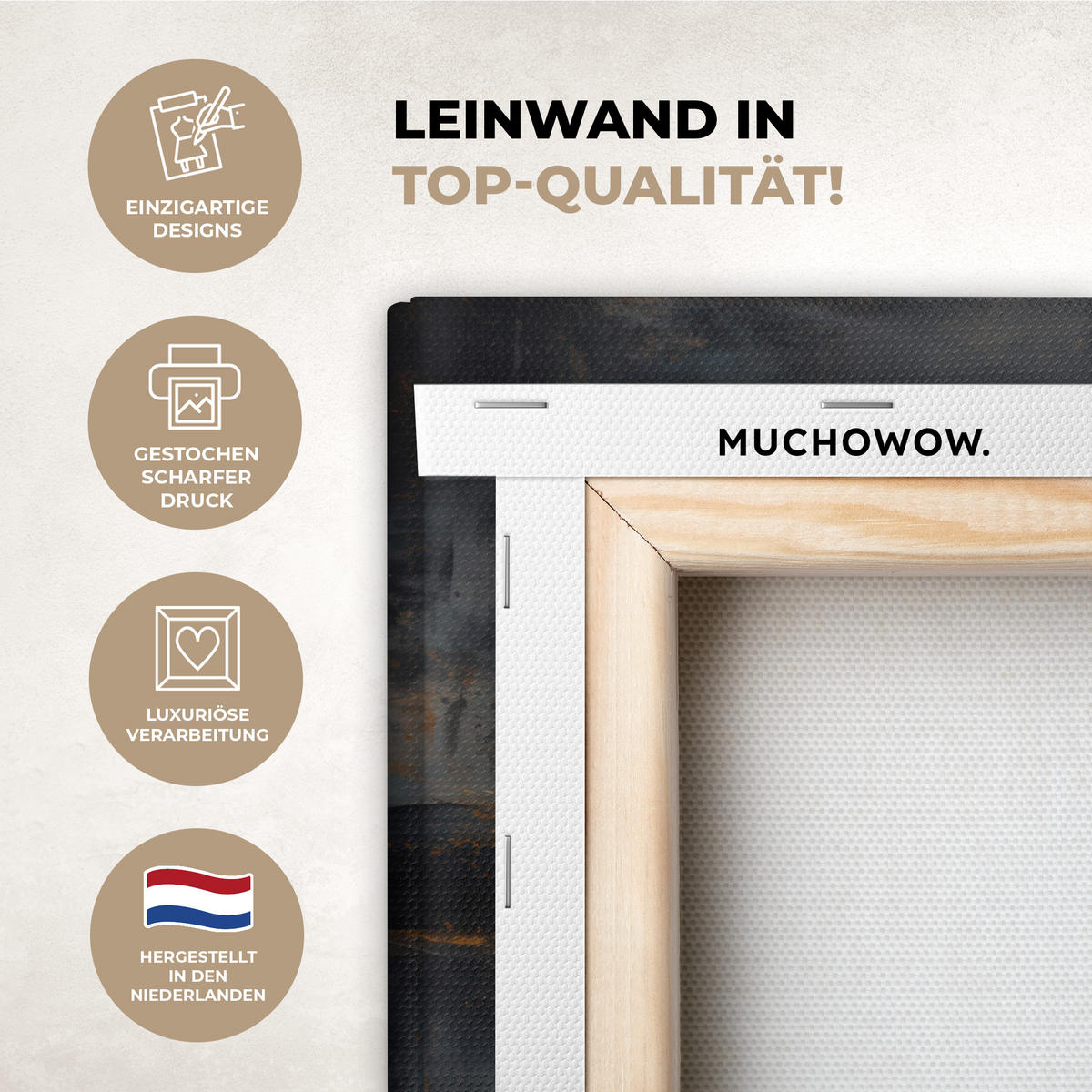 LEINWANDBILD Goldene Reflexion auf dem Wasser Wandbild 40x30 cm - Anthrazit, Textil (40/30cm) - MuchoWow