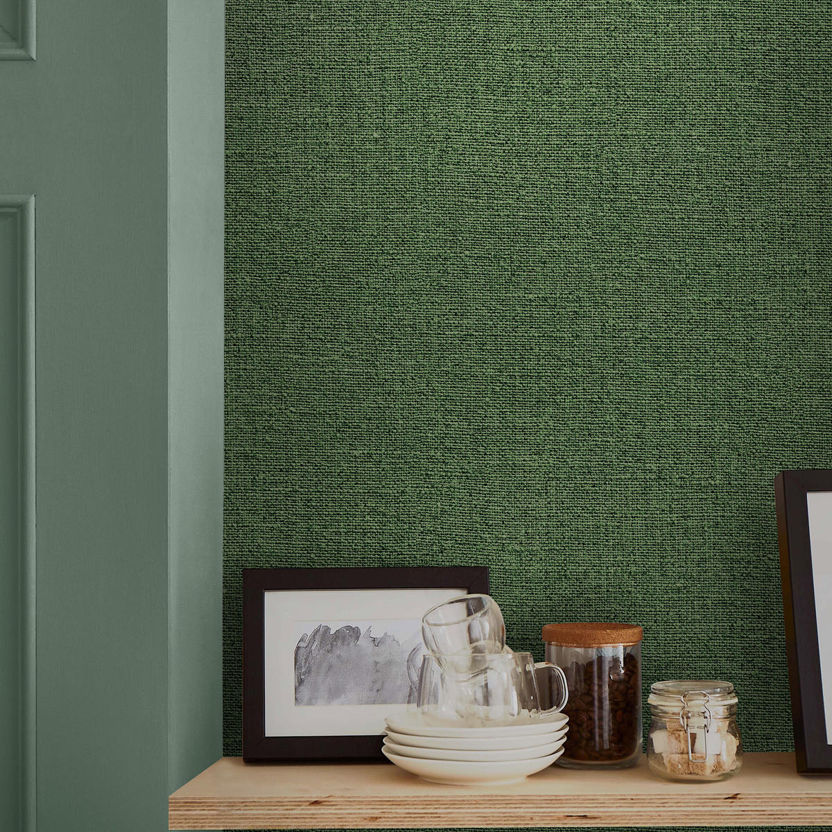 VLIESTAPETE Haptic Grün - Grün, Papier/Kunststoff (52/1000cm) - Graham & Brown