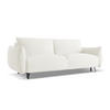 3-SITZER SOFA mit Schlaffunktion Chenille Stoff Weiß - Schwarz/Weiß, Textil/Metall (230/86/105cm) - Makamii