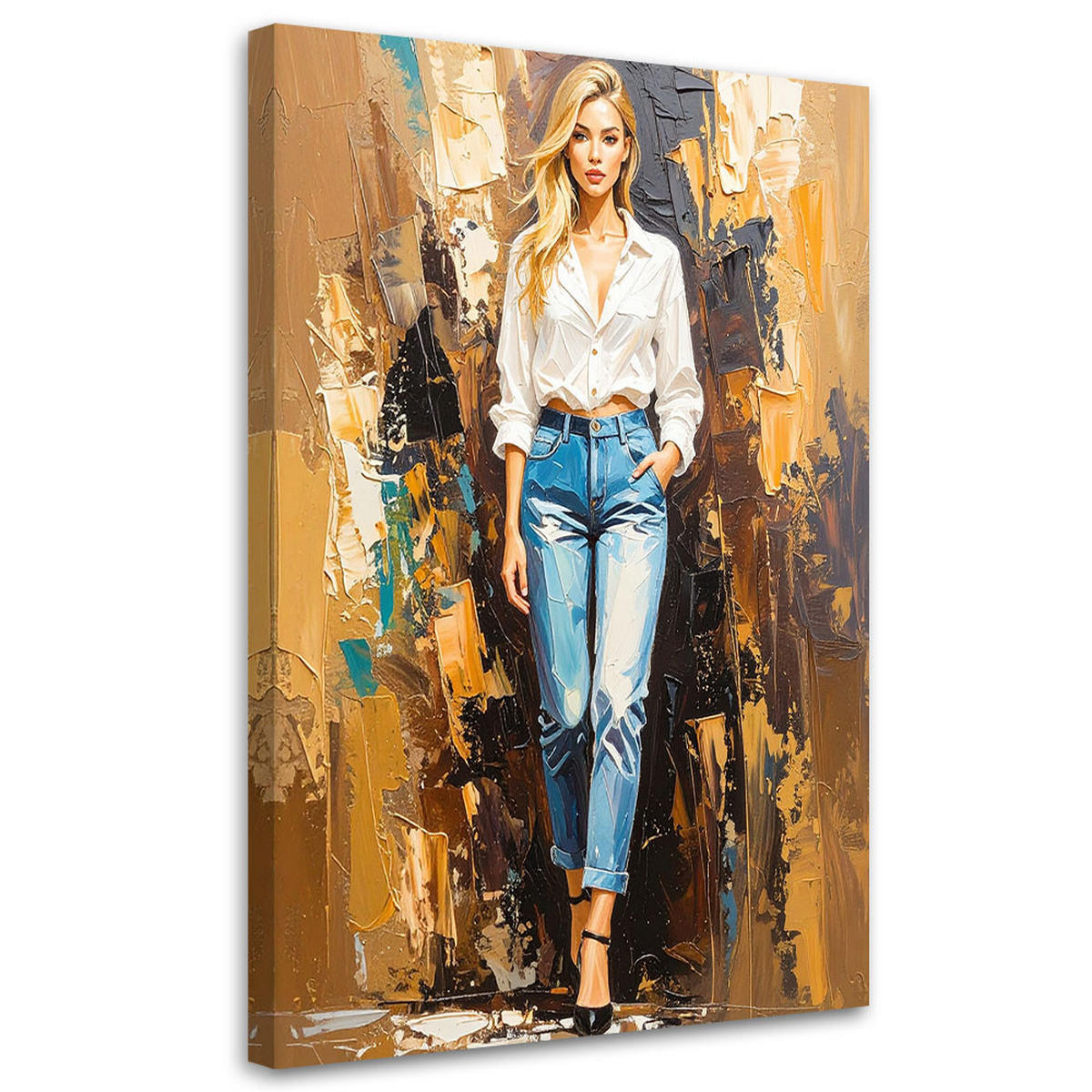 LEINWANDBILD Menschen & Charaktere 30x45cm - Beige, Textil (30/45cm) - Feeby