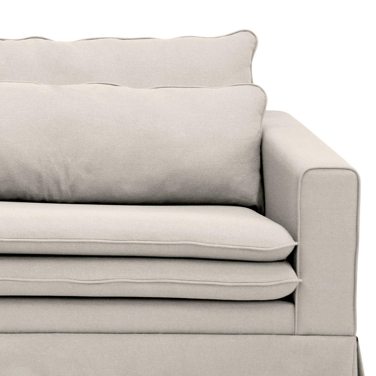 BIGSOFA mit Husse - Webstoff - Hellgrau/Schwarz, Kunststoff/Textil (240/82/104cm) - home24