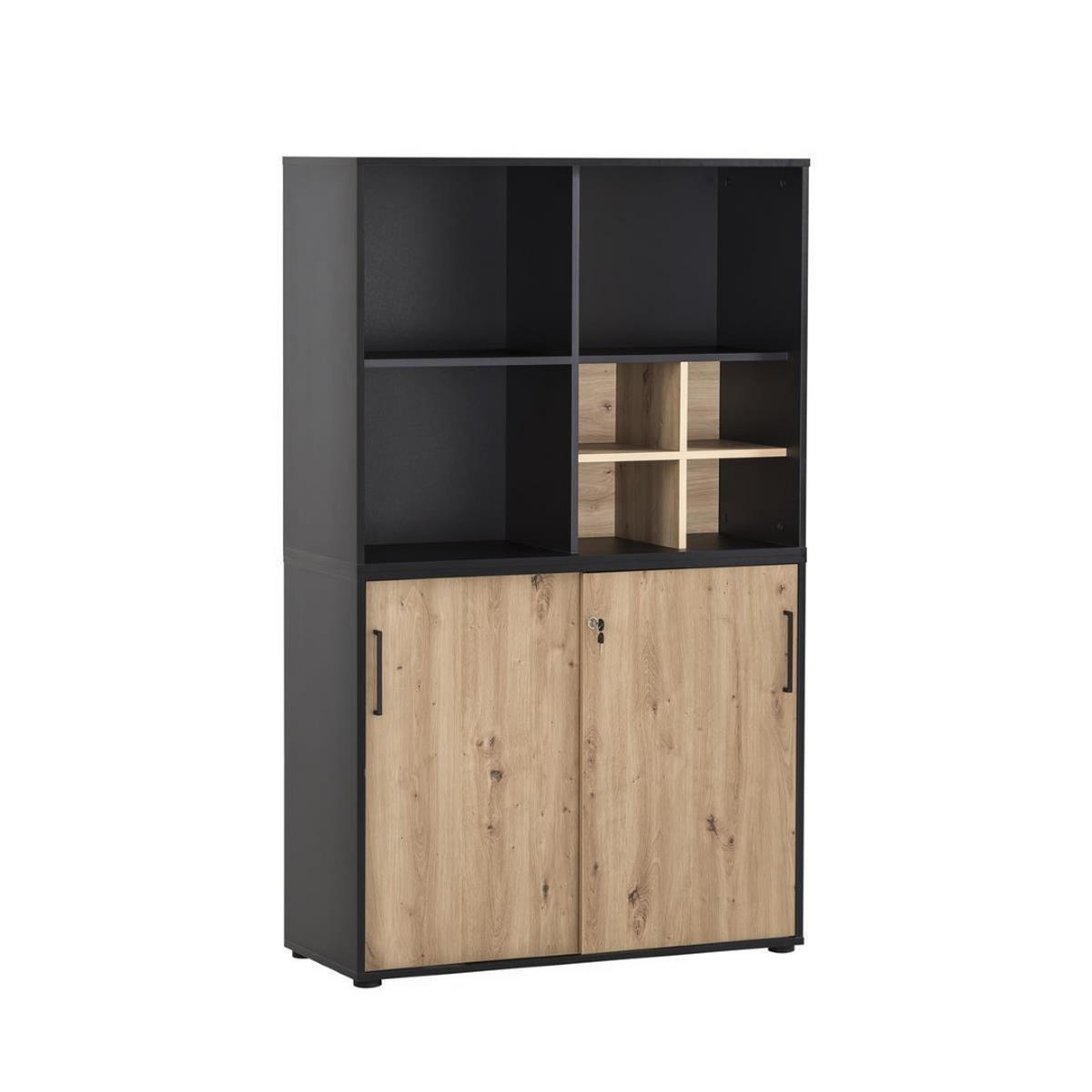 REGALKREUZ Raven 38x48x33 cm Eiche/Schwarz - Schwarz, Holz (48/38/33cm) - PROREGAL