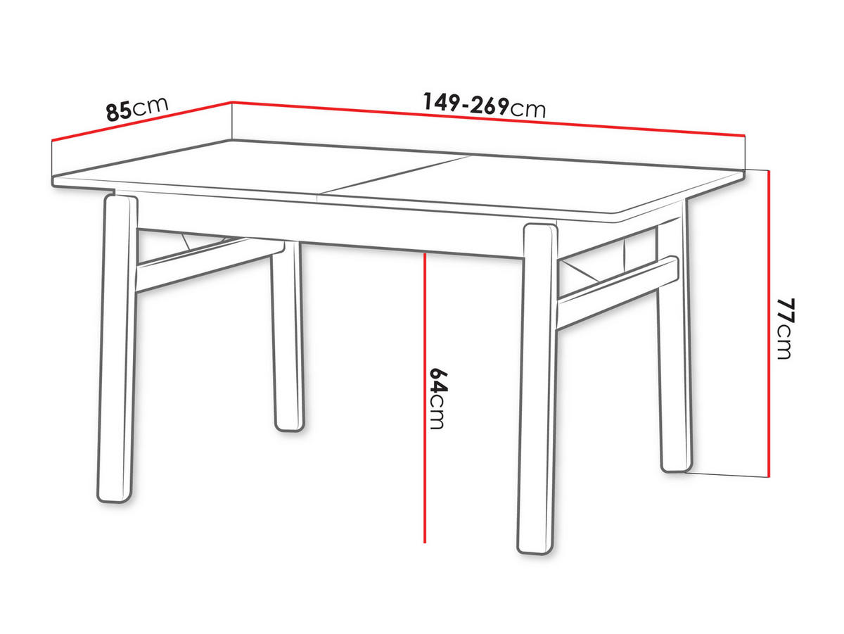 ESSTISCH ausziehbar Plot PT01 - Dunkelbraun, Holz/Holzwerkstoff (85/149/77cm) - MIRJAN24