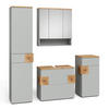BADMÖBEL-SET Eden Grau/Artisan 4 Teile - Hellgrau/Grau, Holzwerkstoff (70/64.5/37cm) - Vicco