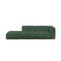 SOFA Ottomane Rechts MIRA-S3 296x89x70 Grün Cord - Salbeigrün/Schwarz, Holzwerkstoff/Kunststoff (296/70/89cm) - ALTDECOR