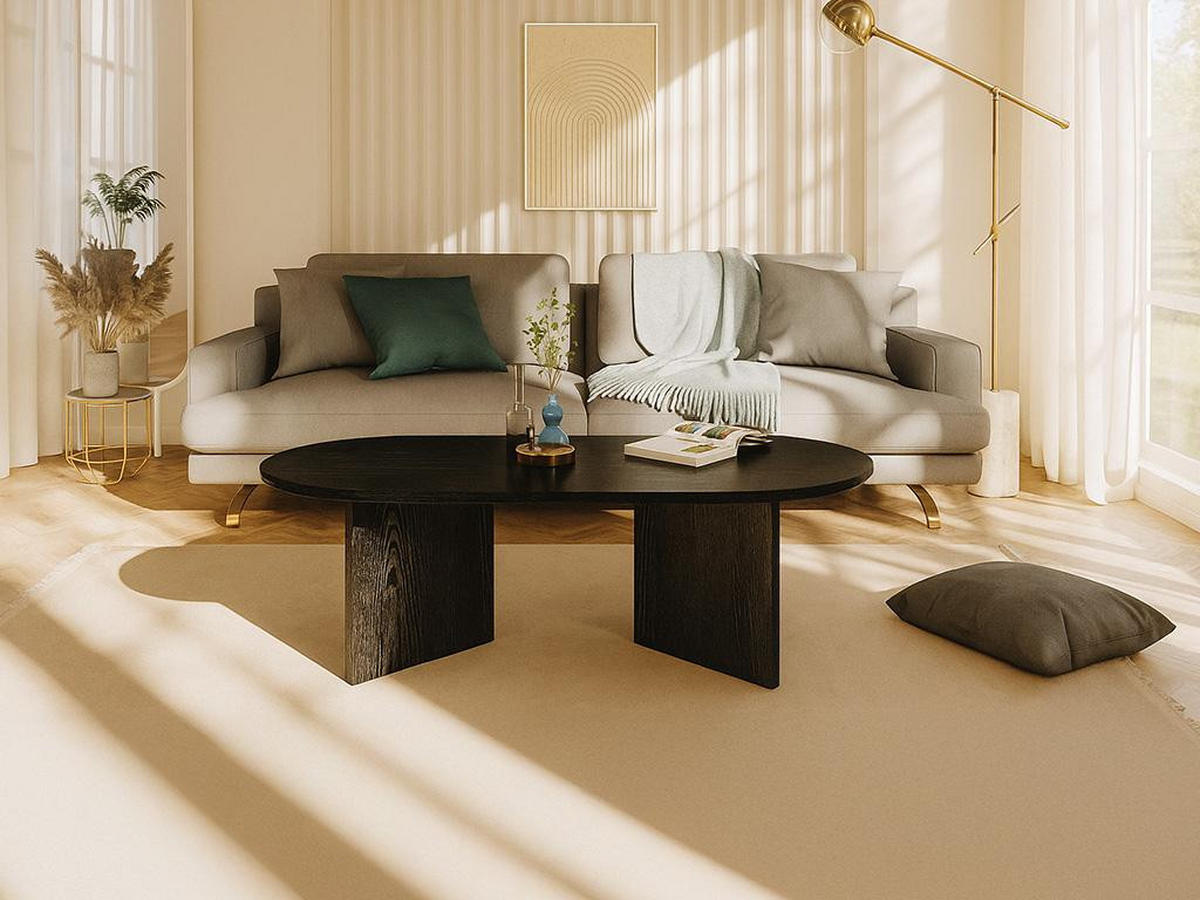 COUCHTISCH - Schwarz - TOPANIA - Schwarz, Holz (120/60/39.6cm) - Vente-Unique