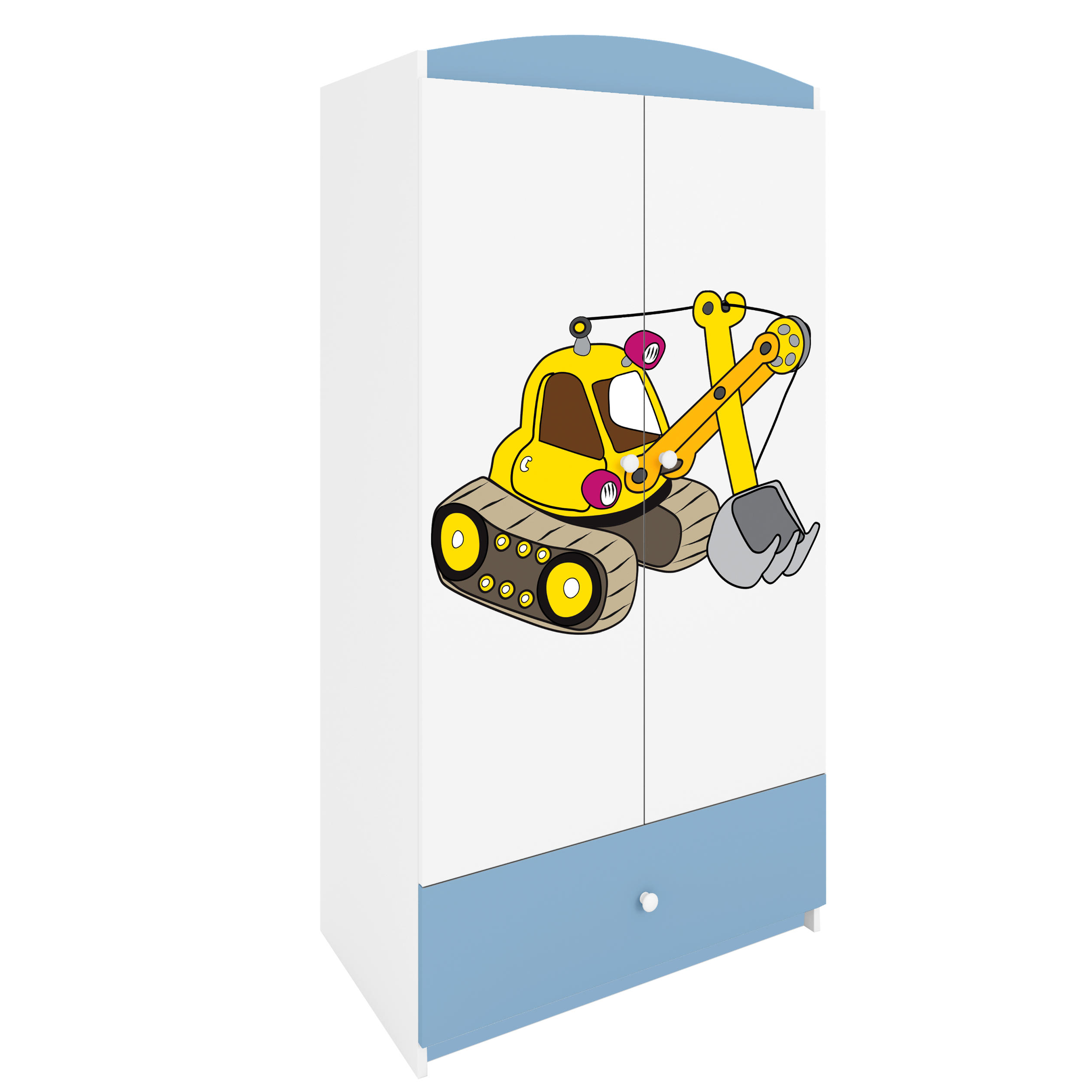 KINDERKLEIDERSCHRANK Excavator - Blau, Holzwerkstoff (90/175/52cm) - RAUMHIRSCH FURNITURE