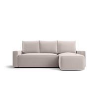 ECKSOFA mit Schlaffunktion SAVIO Poso 100 Rechts - Ecru, Textil (232/140cm) - Bedante