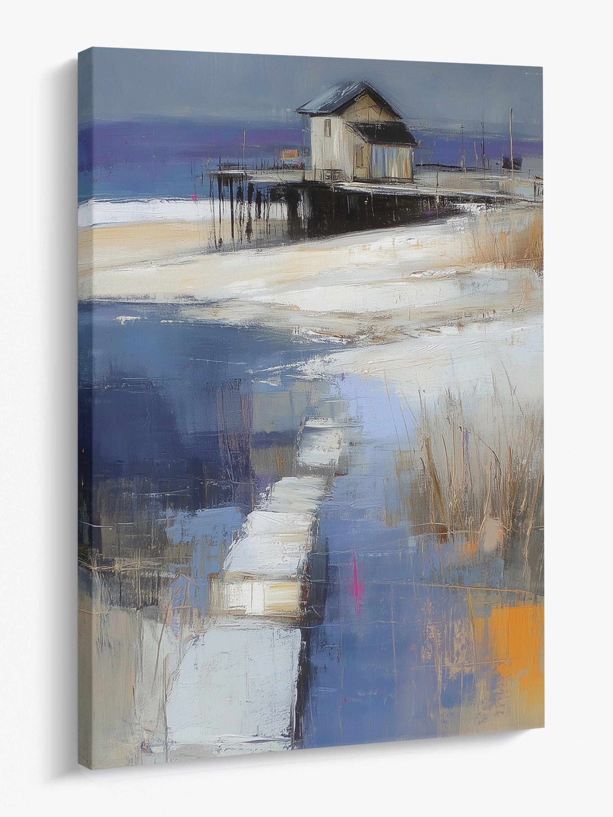 LEINWANDBILD 50x70 cm Strand blau Bild Wohnzimmer - Beige, Textil (50/70cm) - artissimo