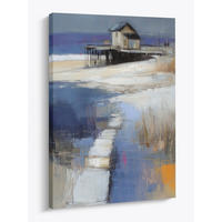 LEINWANDBILD 50x70 cm Strand blau Bild Wohnzimmer - Beige, Textil (50/70cm) - artissimo