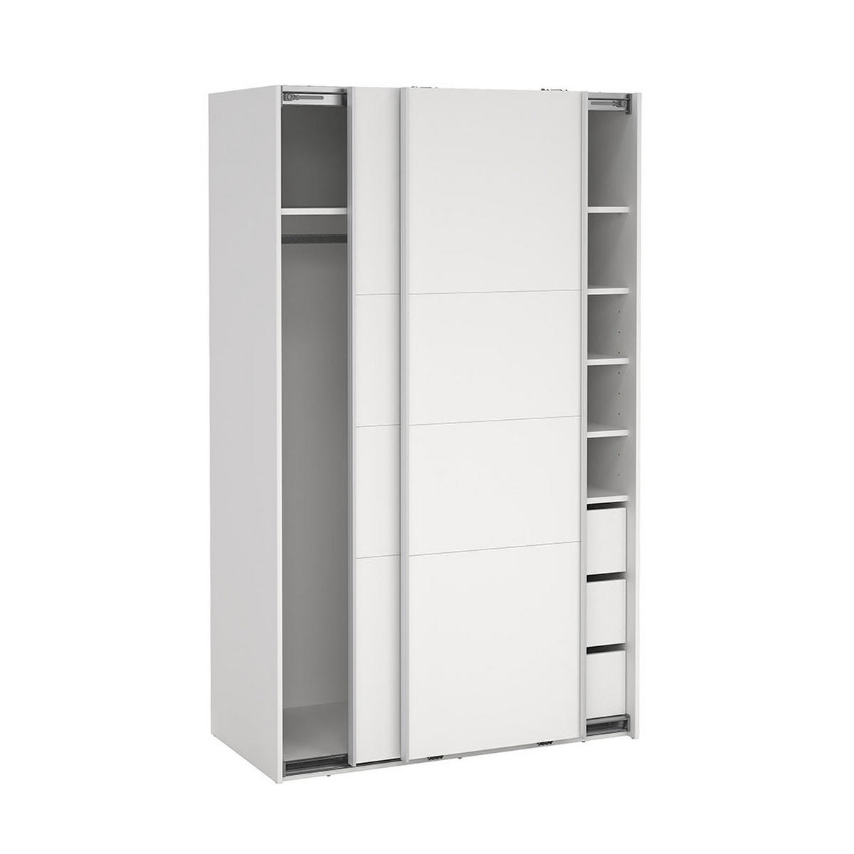 SCHIEBETÜRENSCHRANK, Catania, Weiß, Holzwerkstoff, 119 x 67 x 201 cm - Weiß, Holzwerkstoff (119/201/67cm) - ebuy24
