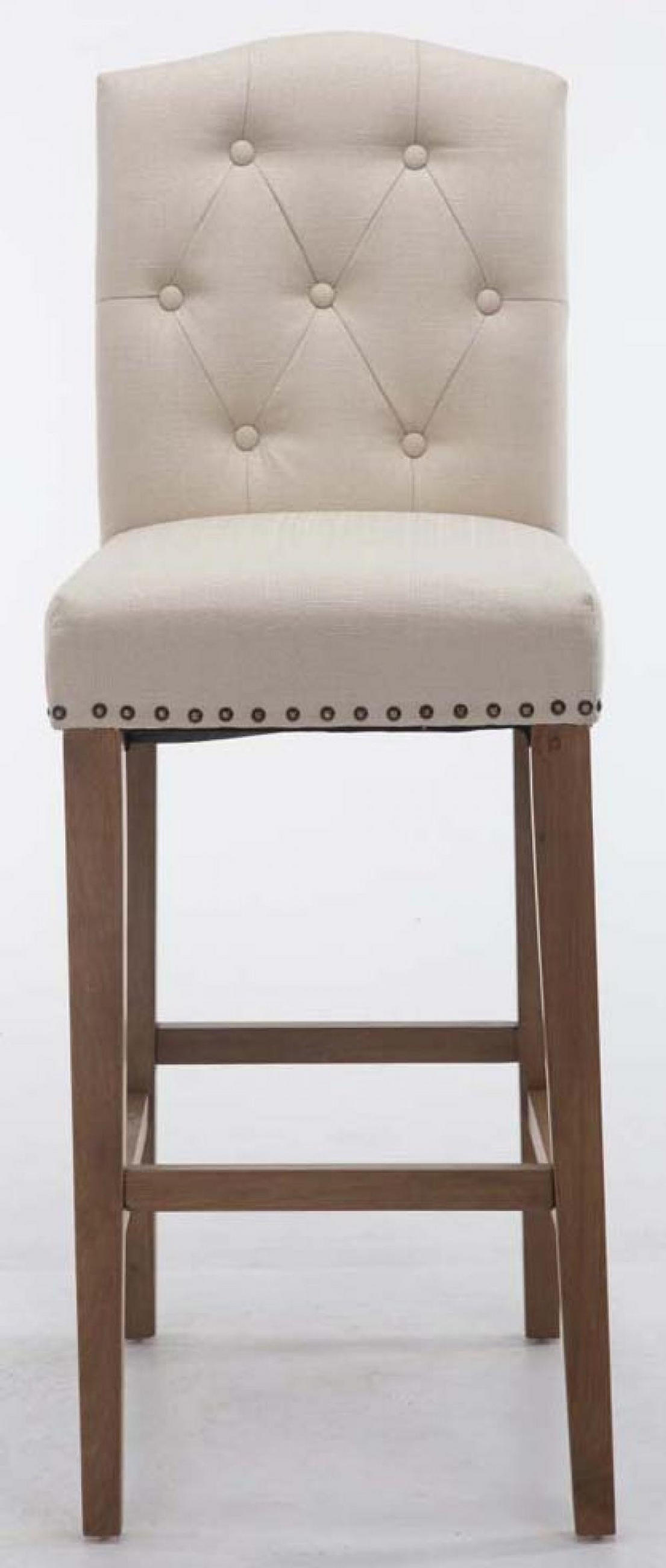 BARHOCKER 2er Set Stoff creme - Creme/Naturfarben, Holz/Textil (42/113/57cm) - CLP