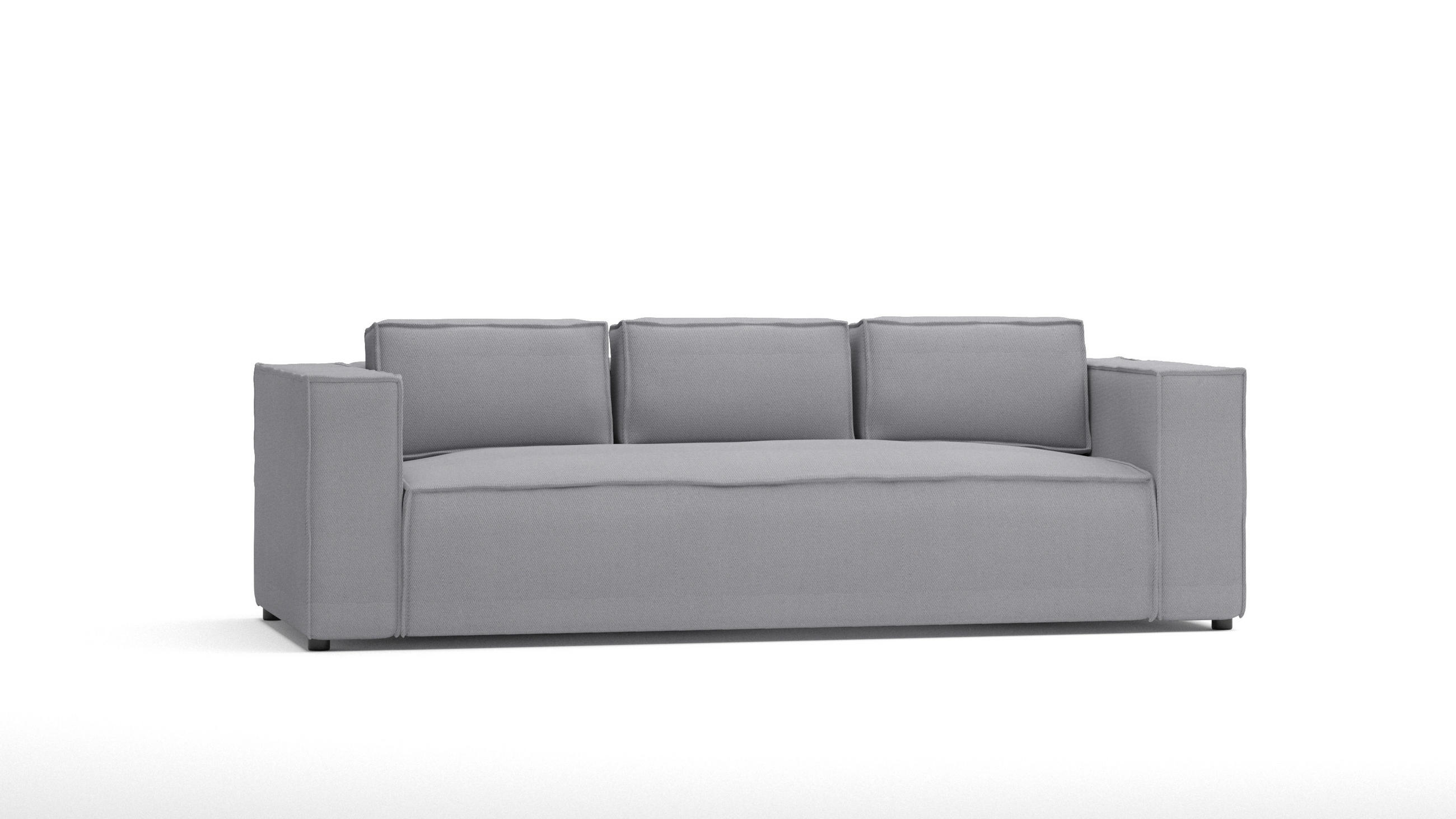 3-SITZER-SOFA Zenith Grau Luxusmicrofaser - Braun/Grau, Holz/Textil (230/64/92cm) - S-Style Möbel