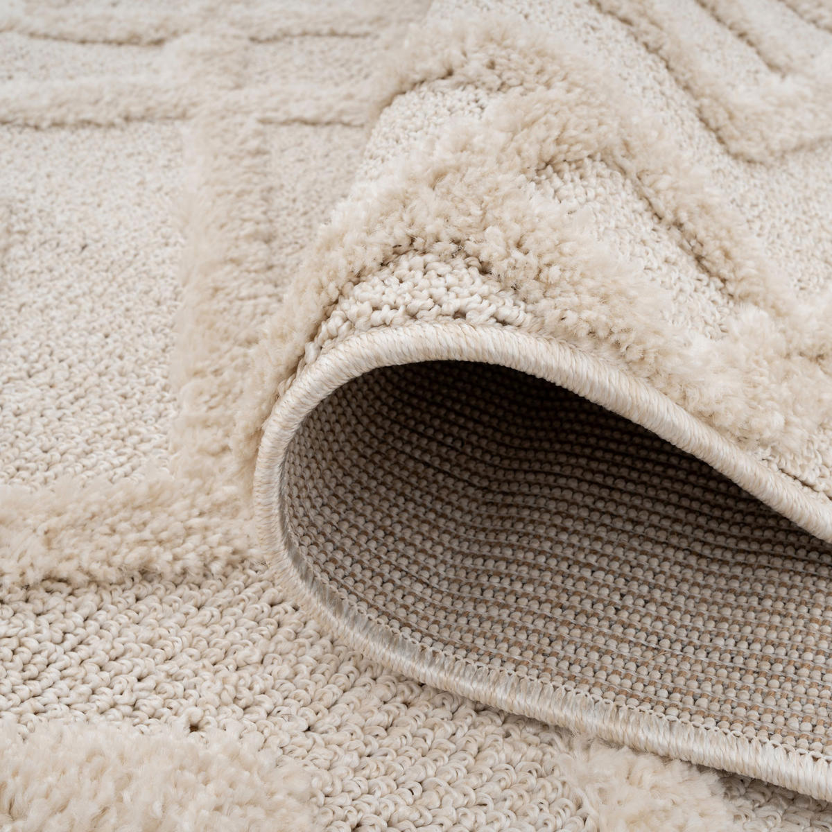 WEBTEPPICH Sade Beige - Beige, Textil (120/170cm) - Kukoon Rugs
