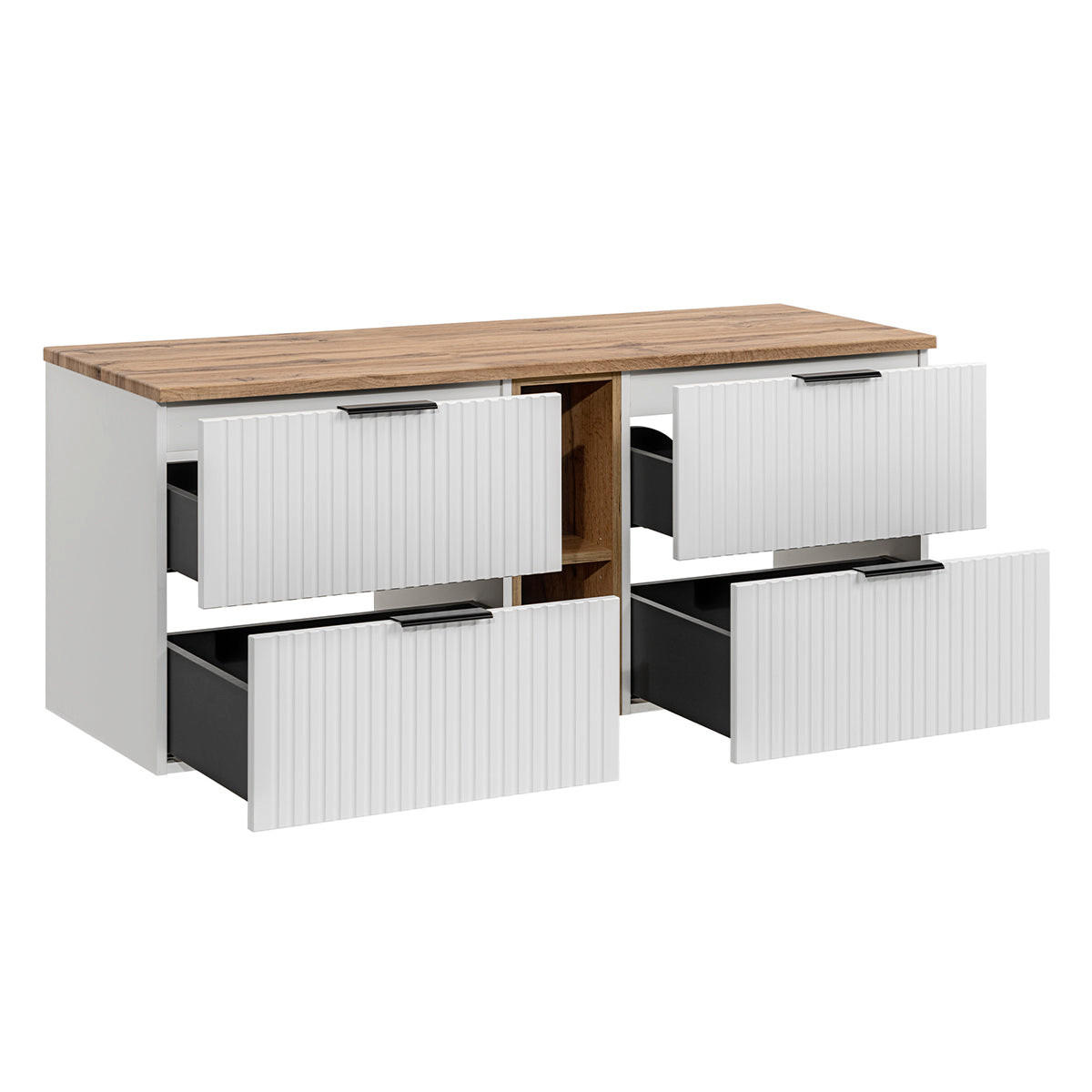 WASCHTISCHUNTERSCHRANK 140.8cm Adriel Weiß - Weiß, Holzwerkstoff (140.8/59/46cm) - Petits-meubles